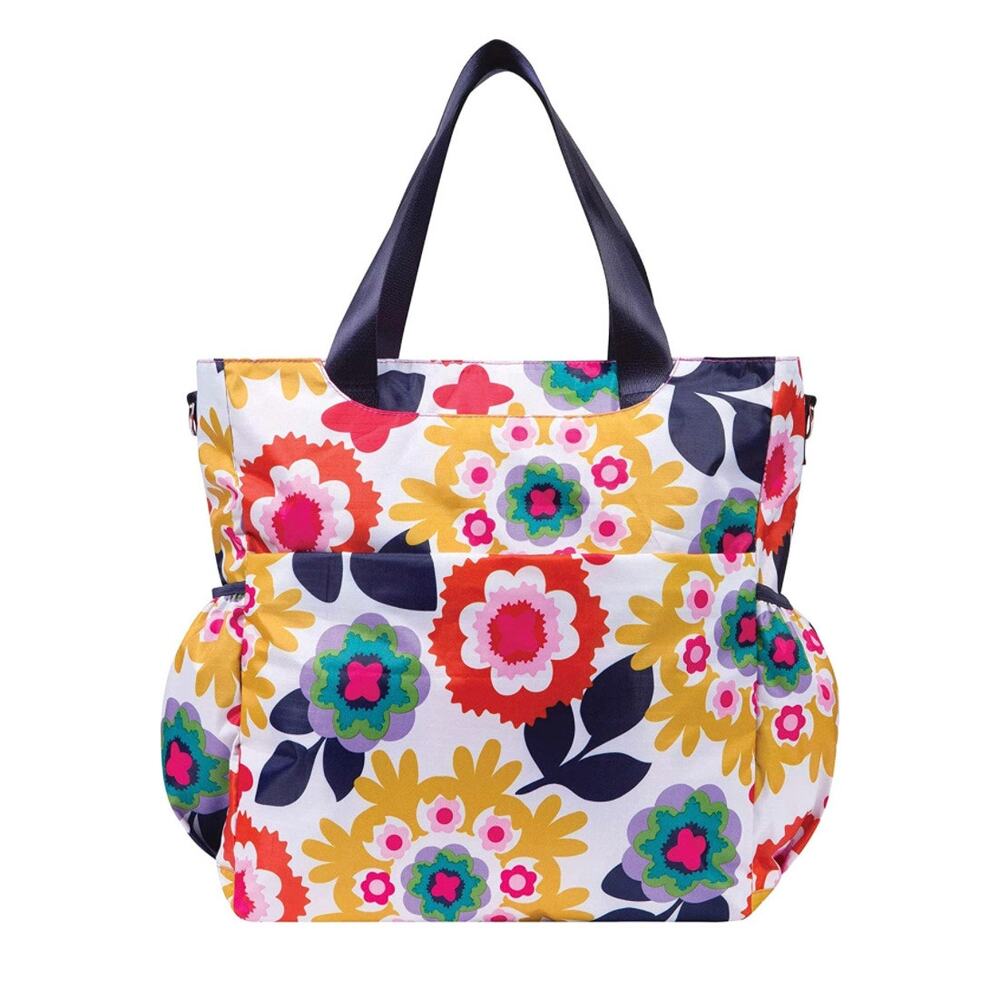 French Bull Floral Diaper Bag Stroller Tote Changing Pad & Dirty Duds Pouch NEW - Picture 2 of 7